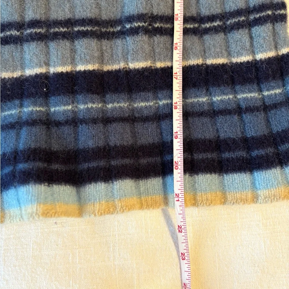 J. Crew Gray and Navy Striped Sweater SZ M 100% Wool